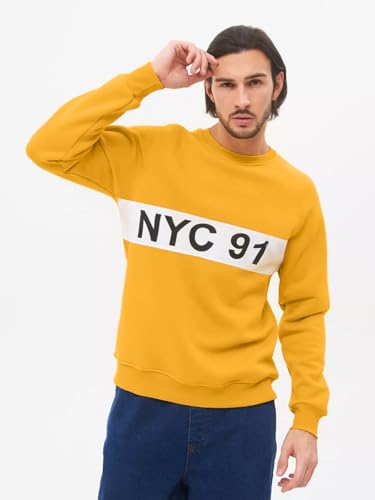 Image of LEOTUDE Men Graphic Print Regular Sweatshirt Material Loopknit