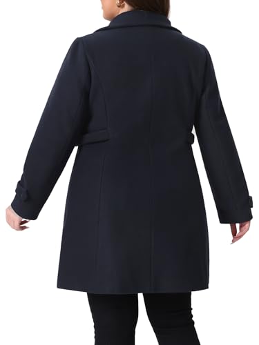 Agnes Orinda Plus Size Coats for Women Peter Pan Collar Cuff Single Breasted Trench Jacket Winter Long Coat4