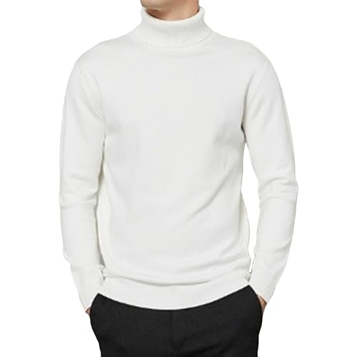Suéter de punto manga larga cuello alto hombre ropa invierno casual