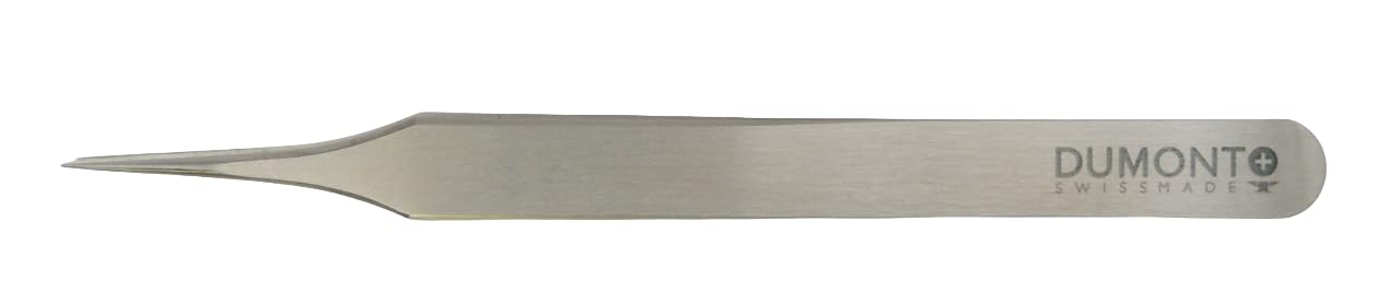 Dumont Precision Tweezers for Watchmaking Precision Mechanics, Jewellery, Stainless Steel 02, Polished Finish, Swiss Made (No. 4)
