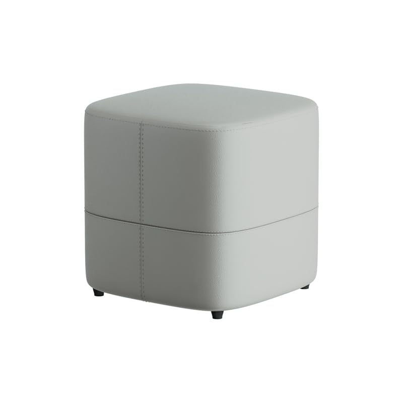 Tabouret en cuir compact et rigide pour salon moderne