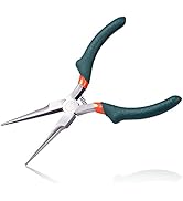 LEONTOOL Mini Needle Nose Pliers for Jewelry Beading Making Convex Shoulder Smooth Jaws Pliers wi...