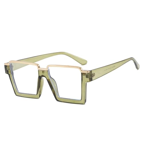 Lunettes anti-lumière bleue mixtes avec monture rétro semi-métallique transparente