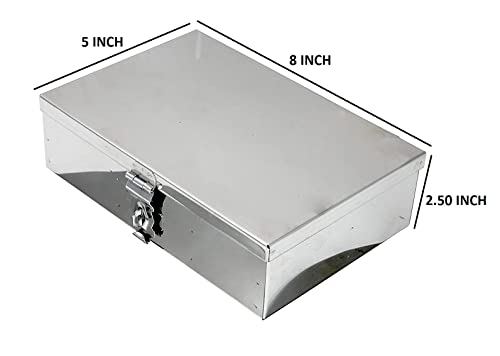 Image of Stainless Steel Storage Boxes Cash Peti Pooja Peti Organizer Vanity Box Safe Locker Box Set of 2 Pieces 7 inch and 8 inch