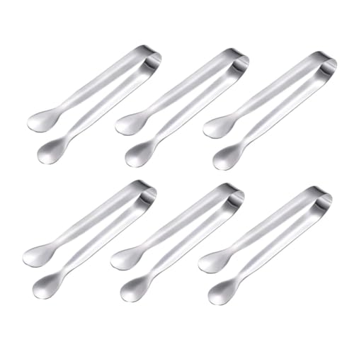 VALICLUD 12piezas Multifuncionales Pinzas Inoxidable Para Azúcar Hielo Limón Sin Dientes Lavavajillas Plateadas