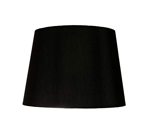 Preisvergleich Produktbild Traditionell gestalteter kleiner 8" Trommel-Lampenschirm aus einzigartigem schwarzem Kunstseidengewebe. von Happy Homewares