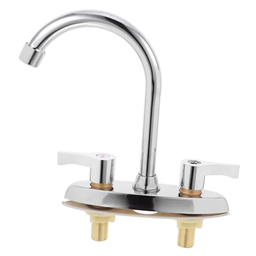 洗面台キッチン用属製水栓 複孔対応耐久性蛇口 ホットコールド混合水栓 節水設計簡単取付け洗顔台用