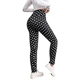 ZERAOKE Women's High Waist Fleece Lined Thermal Leggings for Yoga Daily Wear,Women Casual Warm Winter Skinny Pants-Black-L