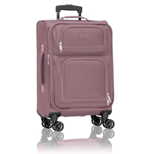 U.S. Traveler Rio Lightweight Softside Rolling Carry-on Suitcase, 4-Wheel Single,