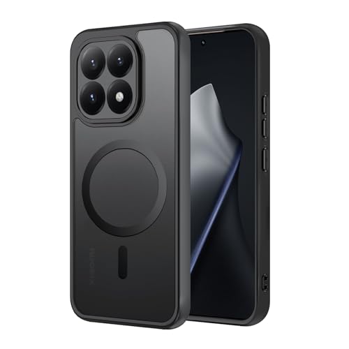 #ColaboraciónPagada<br>Magnética Funda para Xiaomi 15T Compatible con MagSafe Carcasa PC TPU Translúcida Mate Trasera Antigolpes Resistente Arañazos Antihuellas para Xiaomi 15T Negro