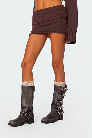 Women's Y2K Mini Skirts Solid Color Low Waist Pencil Skirts Stretchy Knitted Y2k Short Bodycon Skirts4