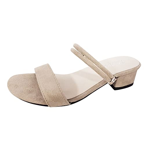Sandalias de verano para mujer, elegantes con tacón, tacones altos, zapatos de tacón sexy para mujer, sandalias romanos de ante negro, sandalias de playa cómodas, sandalias de playa, sandalias de