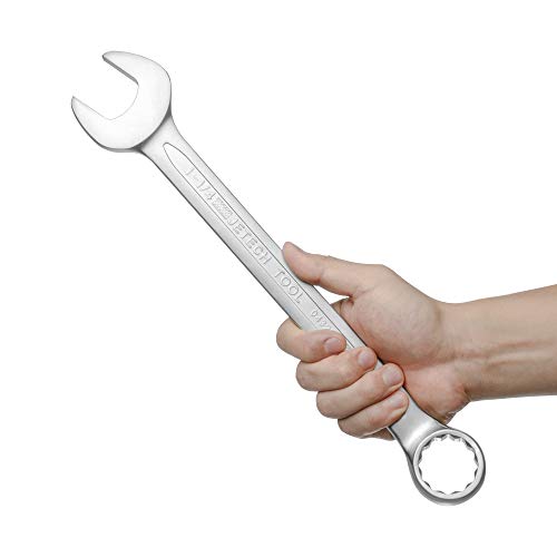Image of Jetech 1-1 /4 inch Combination Wrench, SAE 12-Point Chrome Vanadium Steel Spanner, Industrial Grade with 15-Degree Offset, Sand Blasted Finish, Heat-Treated Forged Tool