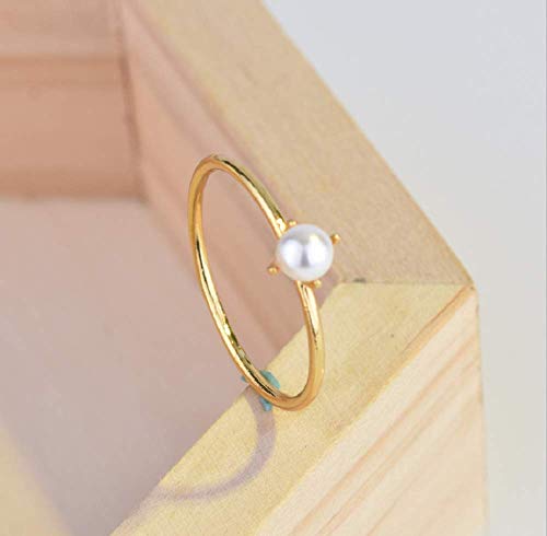 Women's 14k Yellow Gold Pearl Inlaid Pearl Ring Wedding Party Fashion Engagement Wedding Jewelry Size 6-10