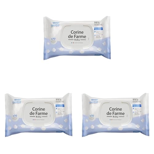 Corine de Farme - Lingettes Bébé Nettoyantes - Change Water Essential x70 - Produit de Toilette...