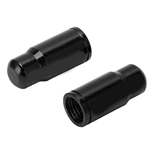 Tapones para válvula de neumático de bicicleta, par de tapas de válvula de bicicleta de aleación de aluminio para bicicleta de montaña y carretera (negro) miniatura 2