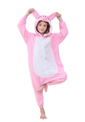 La mejor selección de Pijamas de una pieza para Niña los más solicitados. 49 KSPAPITOHAL Pijama Infantil de Cerdito Rosa 4 Años, Mono de Algodón Invierno con Capucha, Pijama de Una Pieza Suave y Segura para Niños/Niñas
