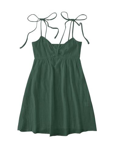 Image of SOLY HUX Women's Summer Cami Sun Dress A Line Tie Shoulder Y2k Cute Casual Short Mini Beach Babydoll Dresses