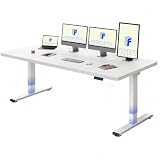 FLEXISPOT Scrivania Regolabile in Altezza 200x80 cm Con 2 Motori Potenti, Tavolo Stabile Con Funzione di Memoria (Bianco+Bianco)