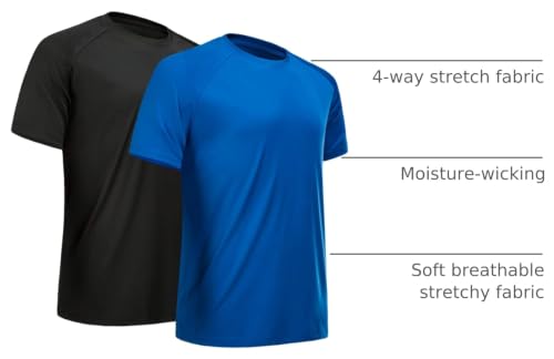 Image of Workout Shirts for Men Short Sleeve Quick Dry Gym T Shirt