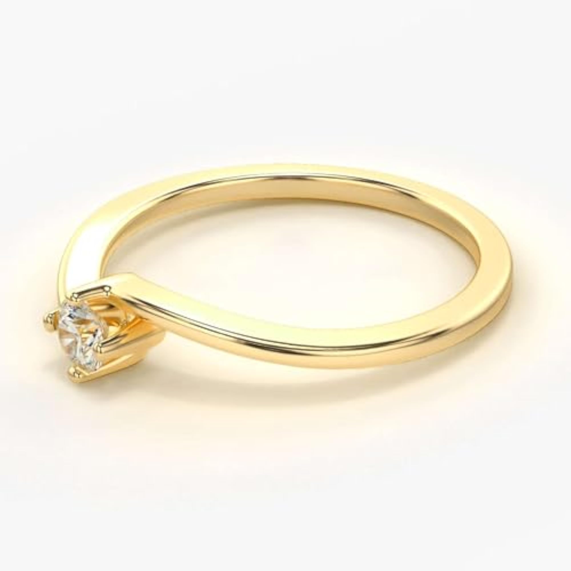Women's Sterling Silver & Lab Grown Diamond 0.16cts Elegant Ring