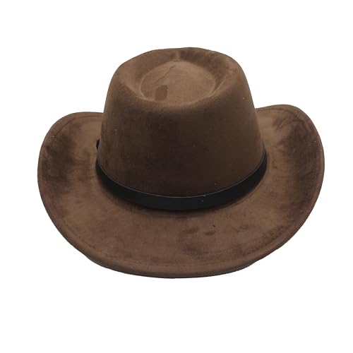 Image of LIDHAY Cowboy Hat for Women Men Felt Wide Brim Cowgirl Hat Western Suede Hats for Cowboys and Cowgirls with Belt Buckle