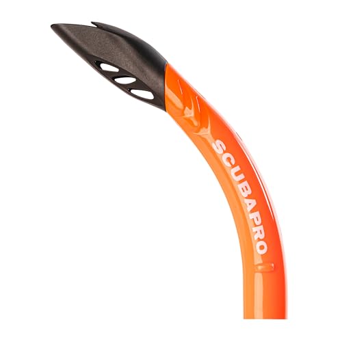 SCUBAPRO Escape Semi-Dry Snorkel, with Purge Valve and Splashguard Barrel-Top Design, Orange