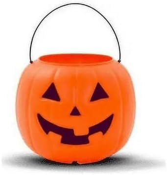 Halloween Pumpkin Trick or Treat Bucket, 8 inch, Orange, Decorative Candy Pail (6)