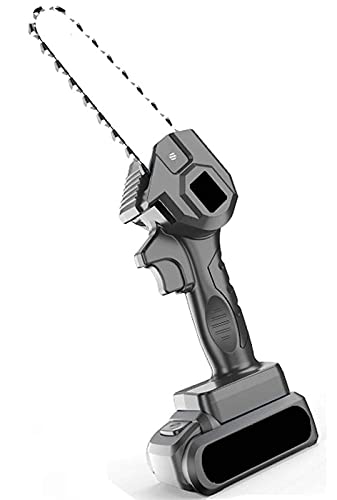 ROSG Mini-Kettensäge, einhändig tragbare Mini-Akku-Elektro-Motorsäge, kleine Handschneidemaschine, für Schallwand…