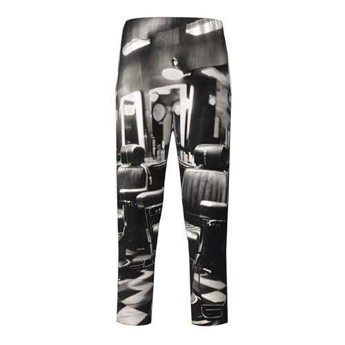 Barber Shop Monochrome Style print Pajama Pants Soft Micro PJ Bottoms Sleepwear Lounge Pants Comfortable Printed Design2