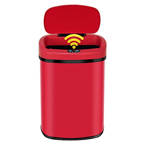 Caneca de basura automática ovalada acero inoxidable 13 gal