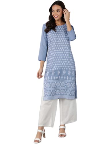 Image of Vaamsi Women's Crepe Floral Regular Kurta