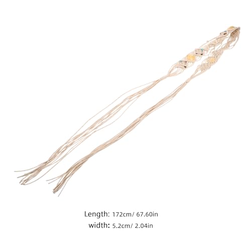 Bohemian Waist Belt: Bohemian Style Woven Belt Braided Adjustable Waist Rope with Stone for Women Dresses Casual2