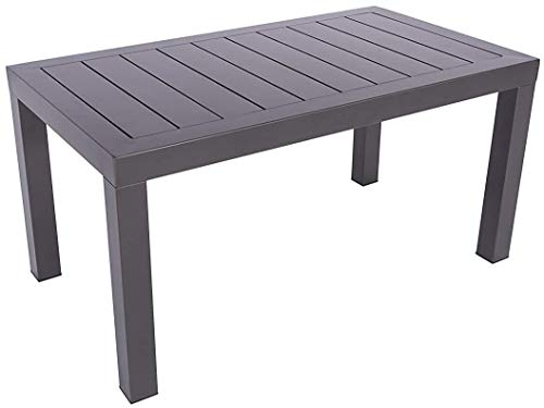 Aluminium Gartentisch Loungetisch Toledo 90 x 50 mit Aluminium Tischplatte, absolut wetterfest, anthrazit aus dem Hause…