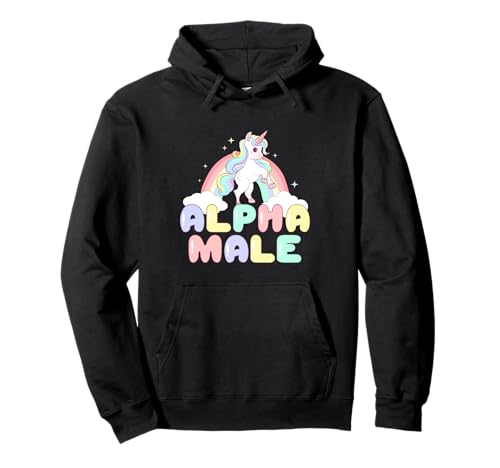 Alpha Male Funny Unicorn y2k Aesthetic 90s Vintage Graphic Sudadera con Capucha