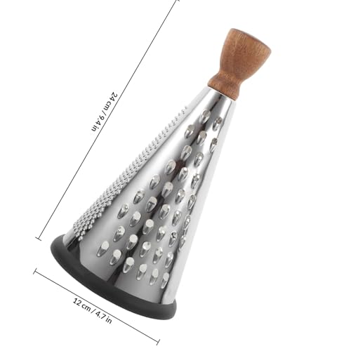 Rallador de Queso y Verduras Acero Inoxidable con Mango de Madera 9 pulg miniatura 2