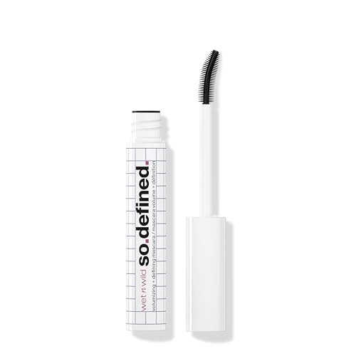 Wet n Wild So Defined Volumizing + Defining Mascara, Rímel de Pestañas para Volumen y Definición, Enriquecido con Aceite de Ricino para Pestañas Más Gruesas y Densas, No Crea Grumos, Negro