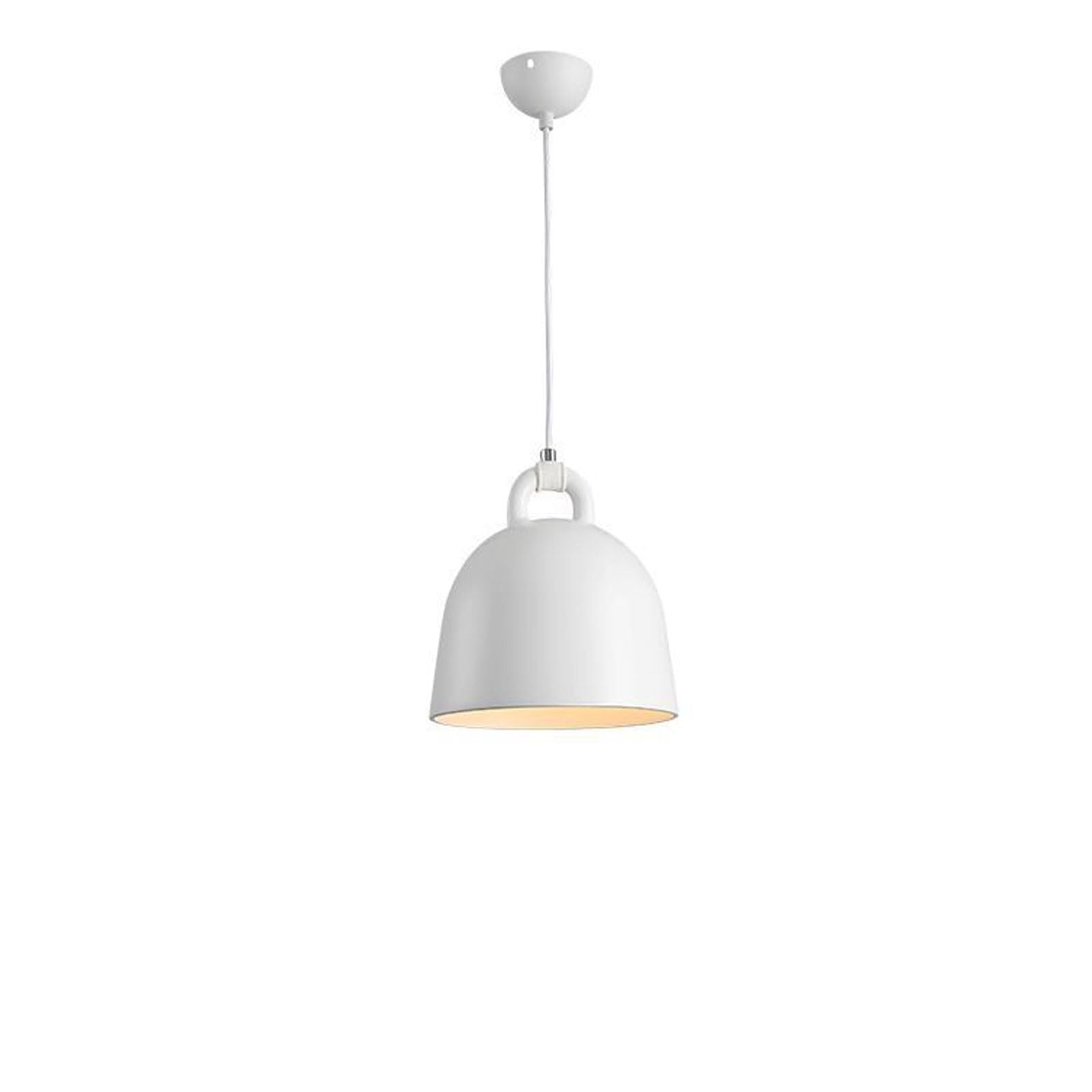 KXEcoLife Simple Creative Industrial Chandelier,Bell Resin Pendant Light,E27 Base Single Head Hanging Light,Indoor Adjustable Height Ceiling Light Fixture(White 55cm)
