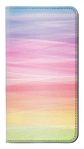 Etui cuir iPhone Air rainbow pastel avec porte-cartes magnétique