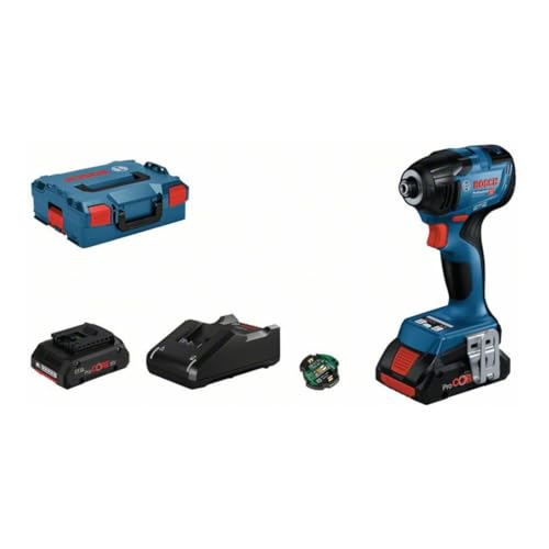 Bosch Professional 18V System visseuse à chocs sans-fil GDR 18V-210 C (couple de serrage : 210 Nm, couple décollement 370 Nm, 1 module Bluetooth, 2 x ProCORE18V 4.0Ah, chargeur rapide, L-BOXX 136)