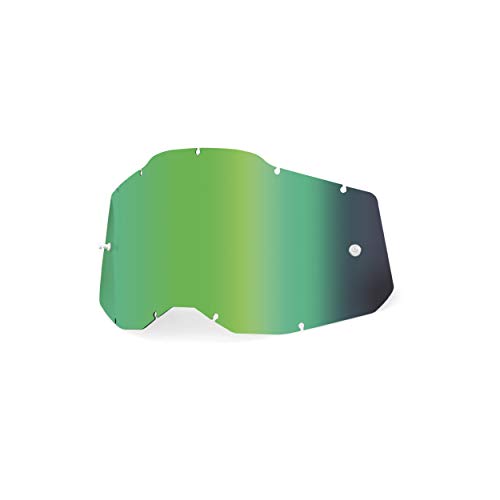 100% Goggle Replacement Lens (Green Mirror/Smoke Base) Racecraft 2, Accuri 2, Strata 2 Compatible