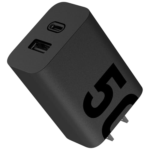 Motorola TurboPower Share 50W Charger- Dual Port USB-A and USB-C, Powerful USB-PD (Power Delivery) and QC3.0 outputs