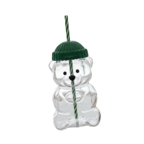 Image of Bear Glass Cup Drink Bottle Adorable Drinking Cup for Kitchen Party Home Bar