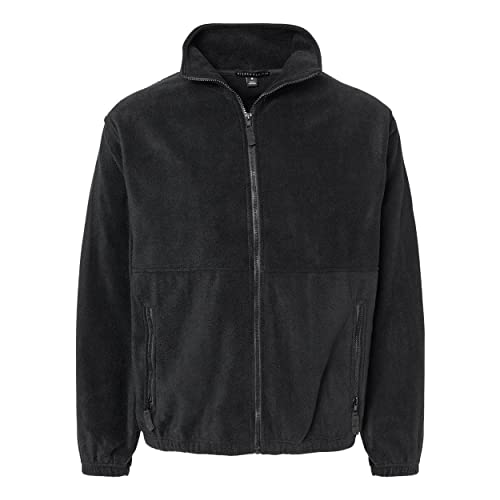 Burnside Mens Polar Fleece Full-Zip Jacket, M, Black