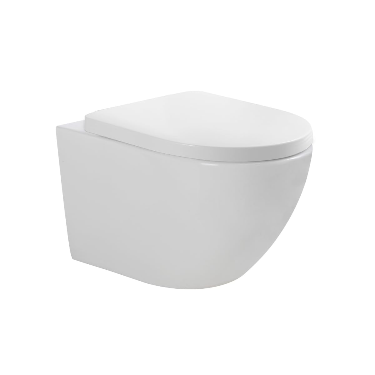 Pack Inodoro Suspendido Blanco Brillo y Cisterna Empotrada Autoportante con Pulsador BLANCO | Inodoro Suspendido Blanco Brillo Rimless Sin Borde de Fondo Reducido y Asiento Extrafino