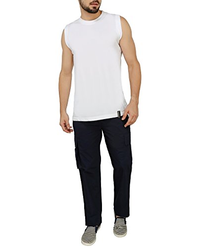 Image of ASHDAN Outdoor Solid Cargos. Regular Fit. Multi-Utility Pockets. Sturdy Polyester-Cotton Blended Cargo Trousers