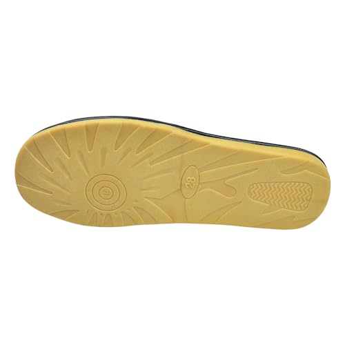Image of Hwayslon Leather Slippers Men's Women's Leather Room Shoes Natural Cowhide Luxury Solid Color Unisex