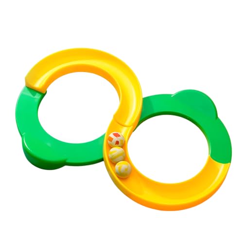 [Tumanld]【知育玩具】感覚統合能力開発 多機能ビーズトイ 4～6歳向け 運動神経向上 色彩認識トレーニング 繰り返し遊べる安全設計 幼稚園・家庭用知育教材 8字型コース付属 黄色