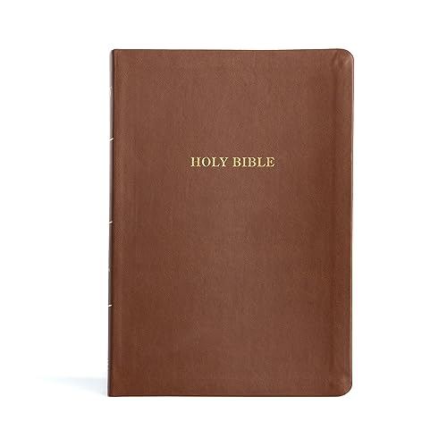 KJV Large Print Thinline Bible, Value Edition, Brown LeatherTouch, Red Letter, Pure Cambridge Text, Presentation Page, Full-Color Maps, Easy-to-Read Bible MCM Type