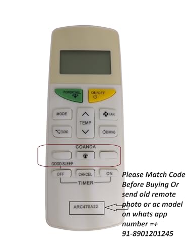 Image of AMAZOR Ac Remote- Model 132 B ARC470A22 ARC470A1 ARC470A5 132B Compatible with Daikin Ac Remote